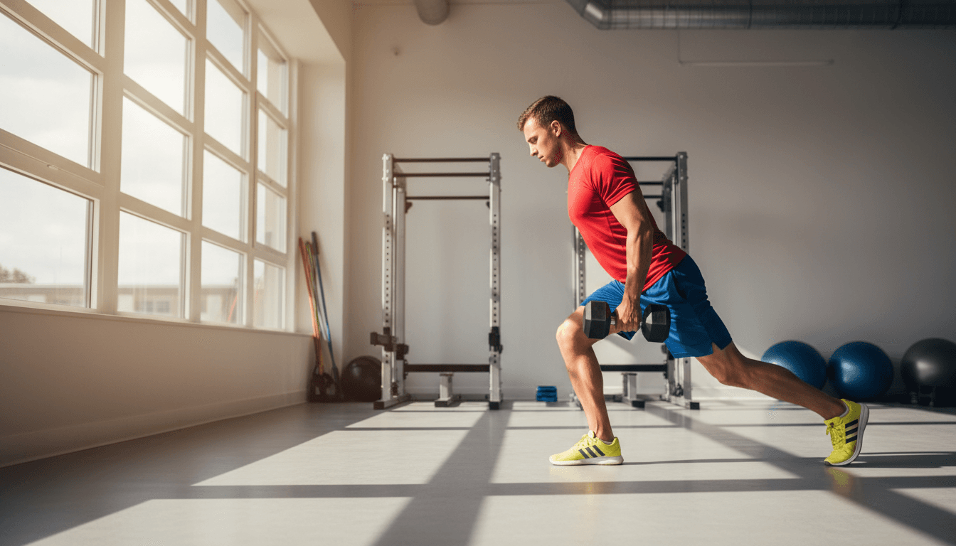 Football player performing strength conditioning exercise
